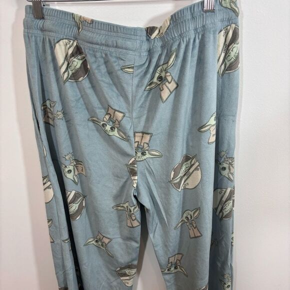 Star Wars Baby Yoda Fleece Elastic Waste Drawstring Pajama Pants Medium Soft - Picture 6 of 12